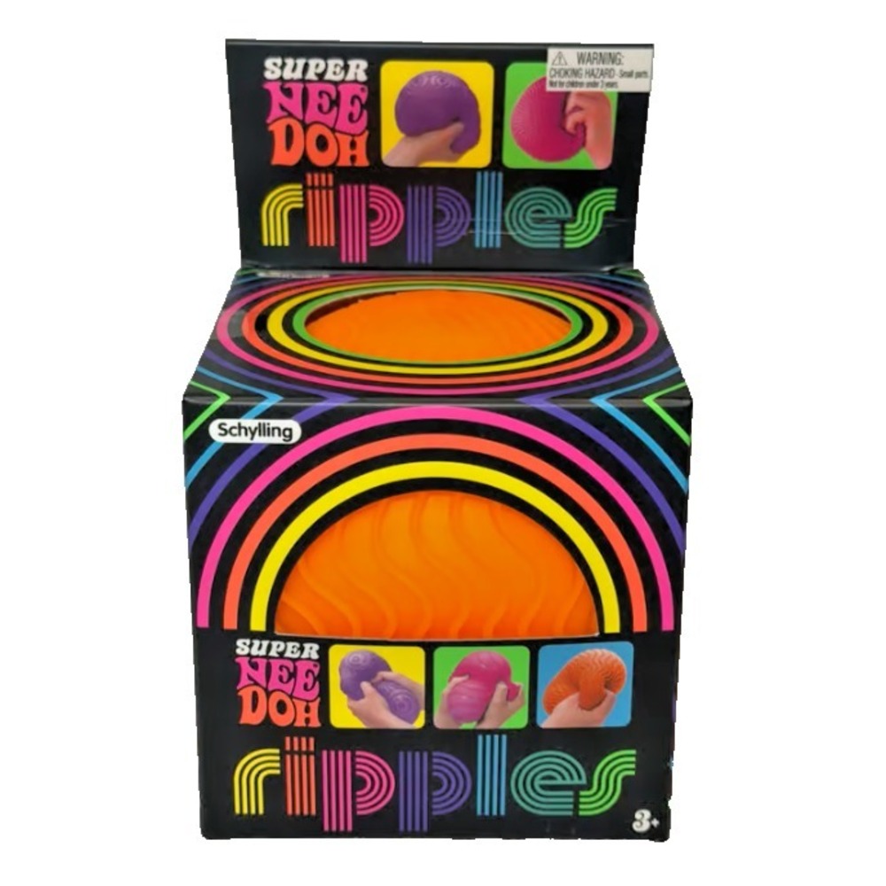 🧡ORANGE🧡 Schylling SUPER NeeDoh XL Ripples Giant Ripples Squish, New